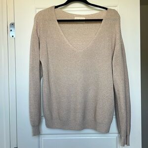 beige vneck sweater